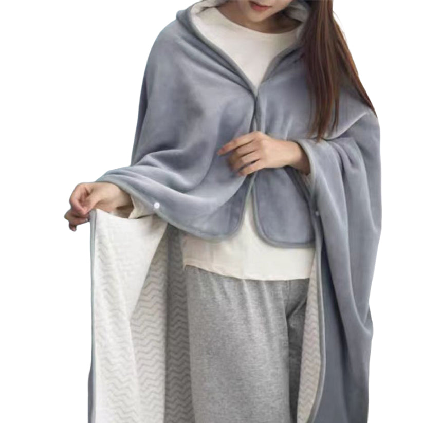 Shawl Blanket with Buttons (60"×40") – Silk‑Touch Double‑Face Fleece | YUGOLD