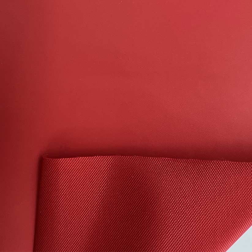 High Tensile & High Tearing Strength Fabric Red 1200D x 1600D Denier PVC Coated