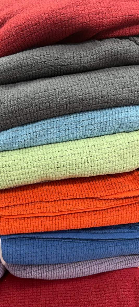 Fleece Grid Knitting Fabric and Blanket